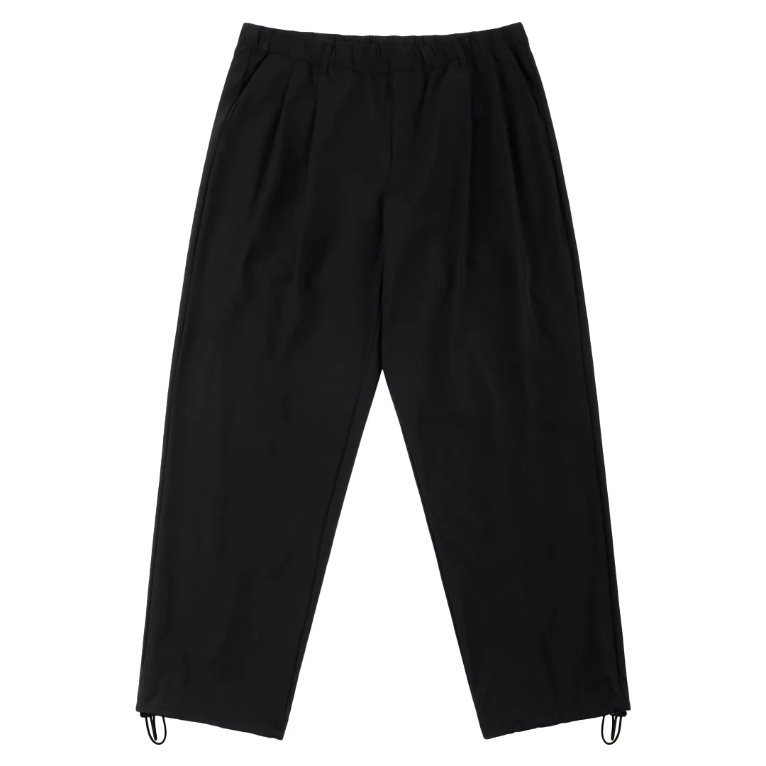 PLEATED NYLON PANTS BLACK