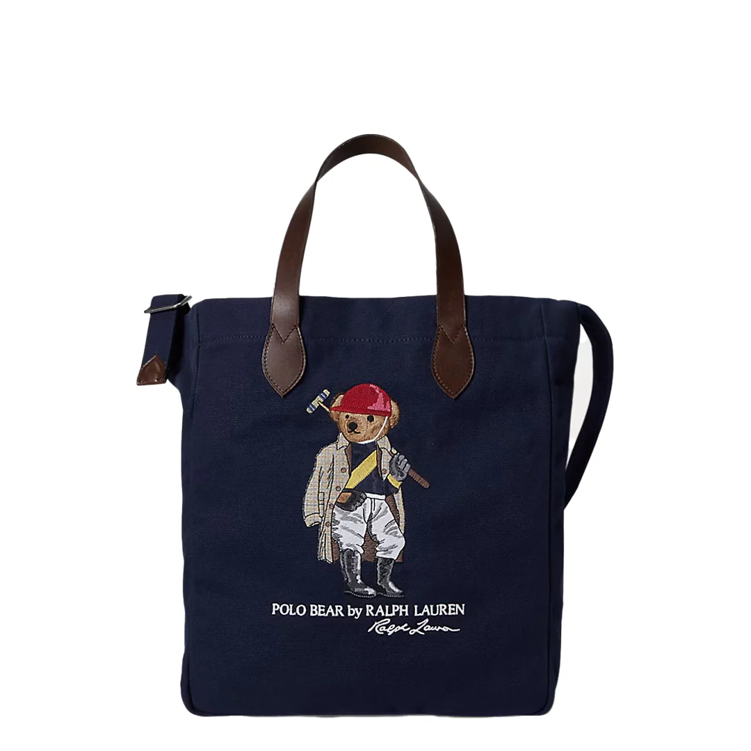 POLO BEAR CANVAS SHOPPER TOTE