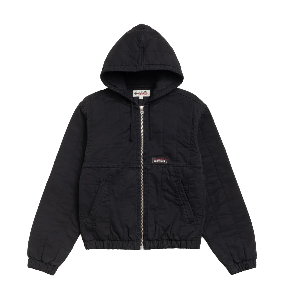 QUILTED CANVAS WORK JACKET BLACK