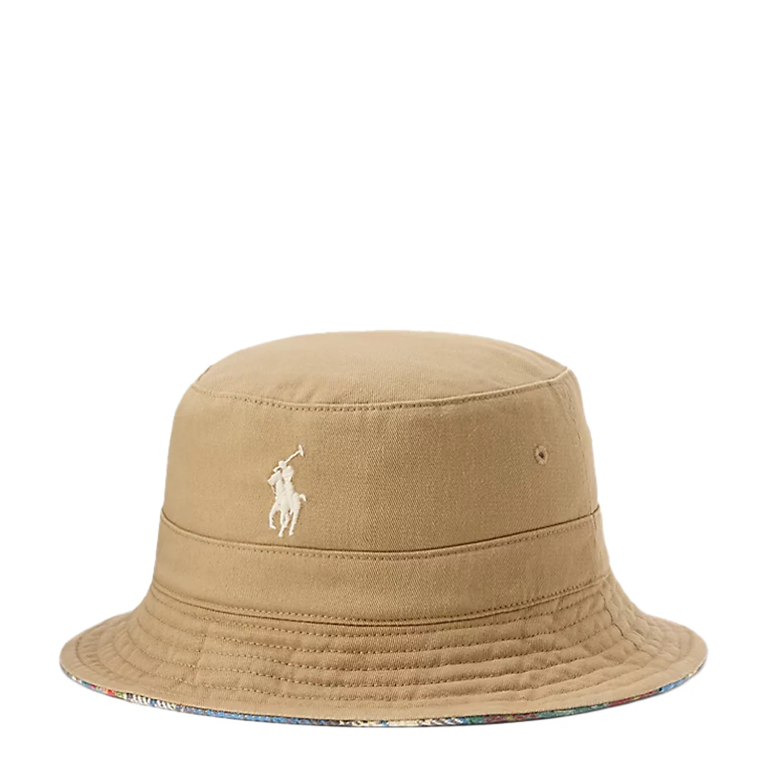 REVERSIBLE TWILL-FLANNEL BUCKET HAT