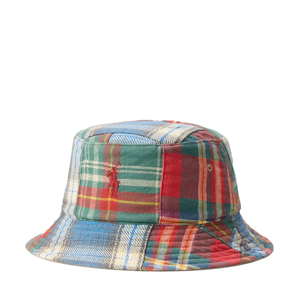 REVERSIBLE TWILL-FLANNEL BUCKET HAT - Image 3