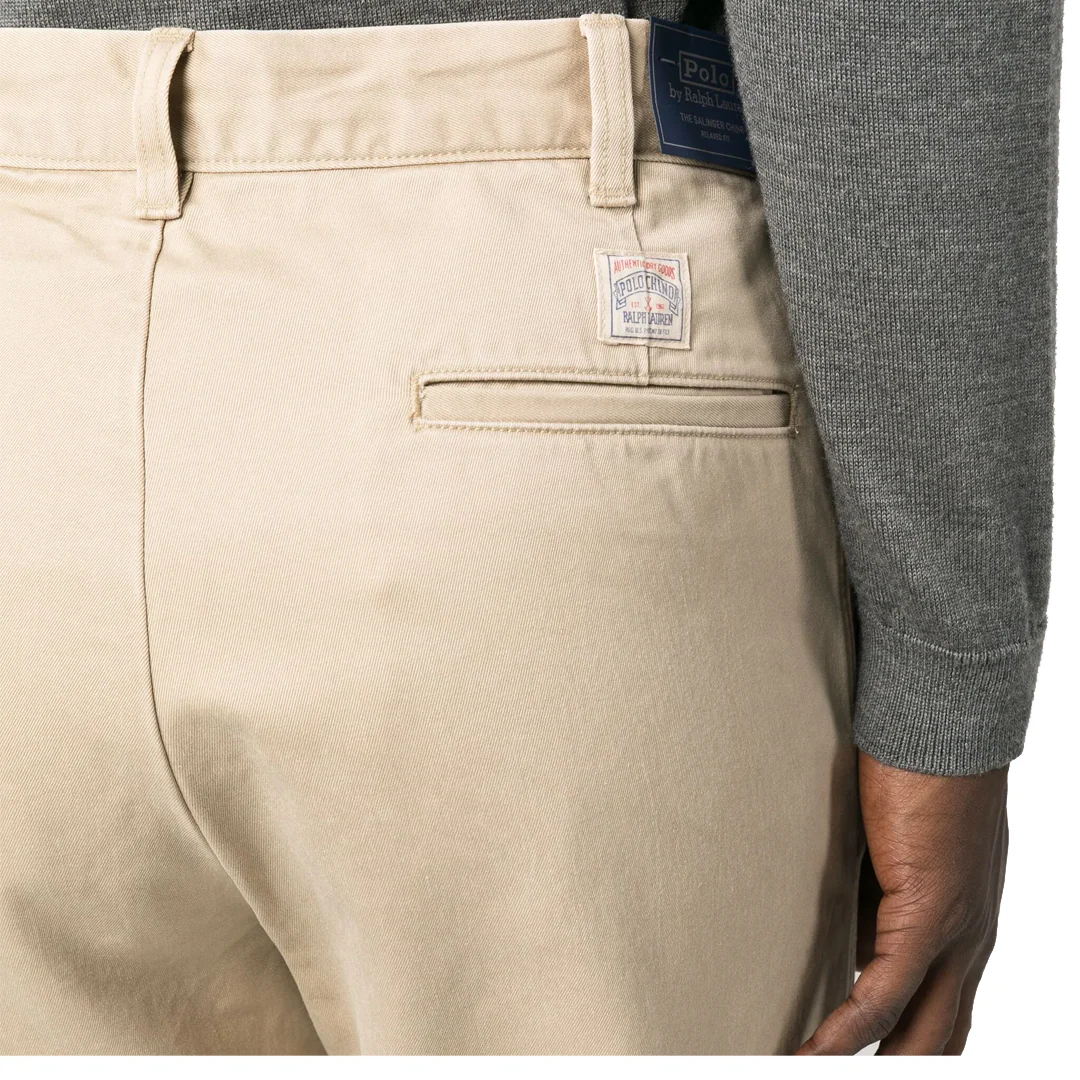 SALINGER COTTON CHINO TROUSERS KHAKI - Image 3