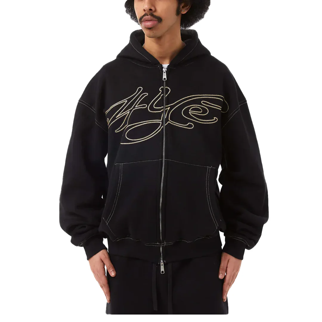 SIGNATURE ZIP HOODIE BLACK/GOLD - Image 5