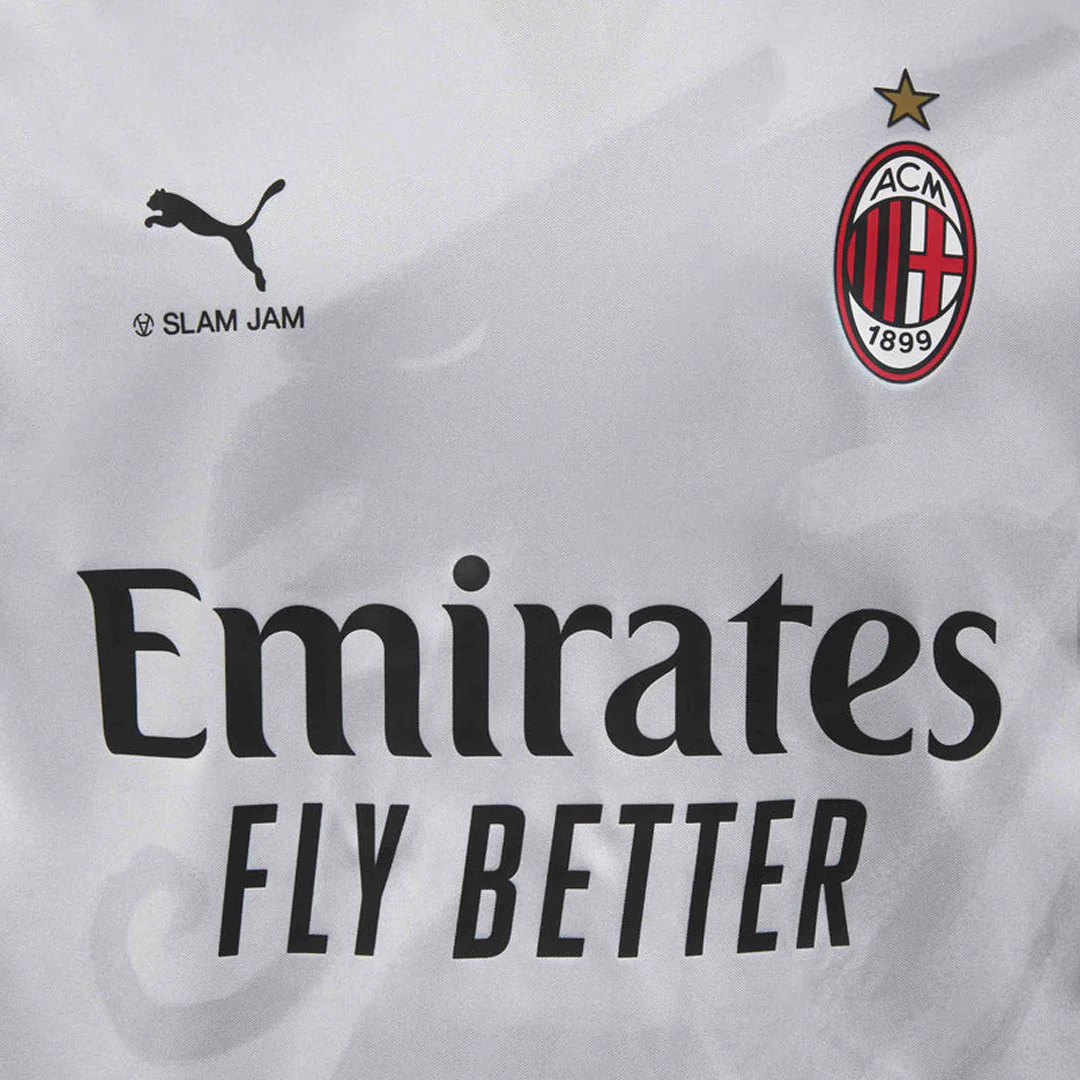 SLAM JAM + AC MILAN 4TH KIT LIMITED EDITION LS JERSEY SILVER MIST - Image 3