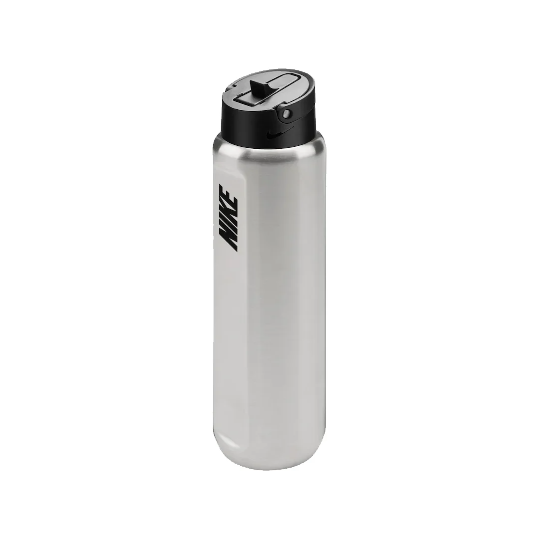 STAINLESS STEEL RECHARGE STRAW WATER BOTTLE 24 OZ SILVER - Image 2