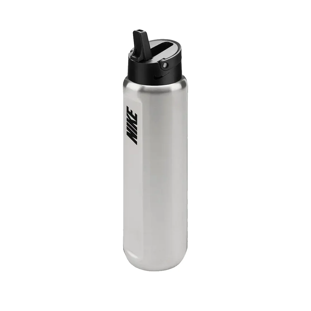 STAINLESS STEEL RECHARGE STRAW WATER BOTTLE 24 OZ SILVER - Image 3