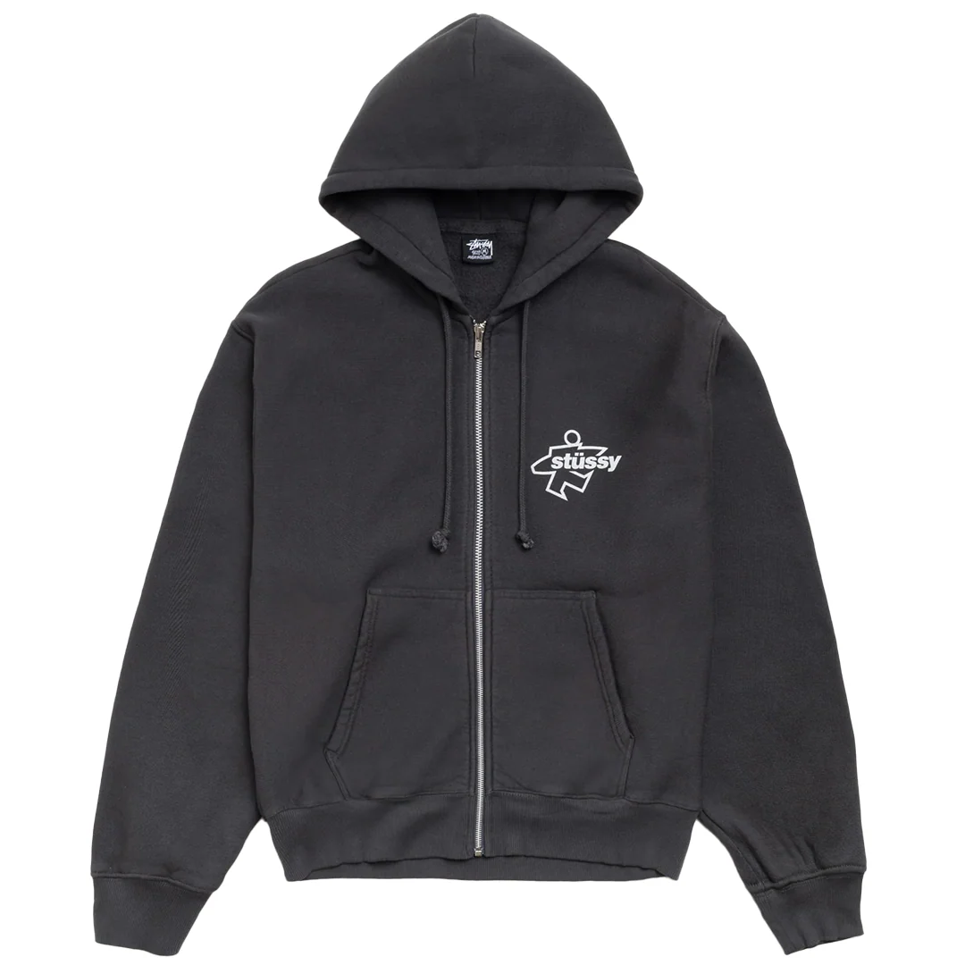 SURF SIZE ZIP HOODIE FADED BLACK - Image 2