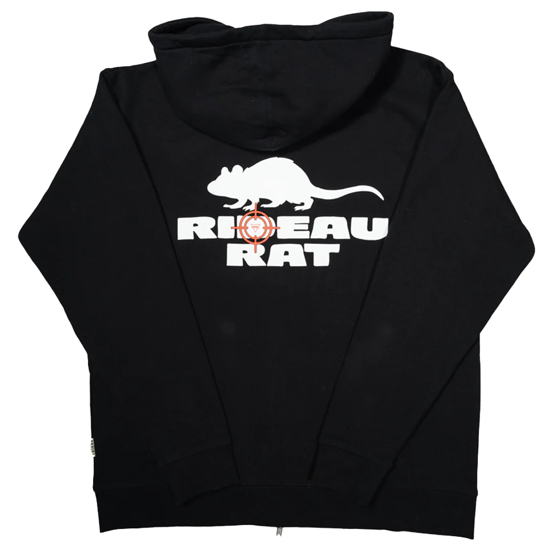 NRML "RIDEAU RAT" FULL-ZIP HOODIE BLACK