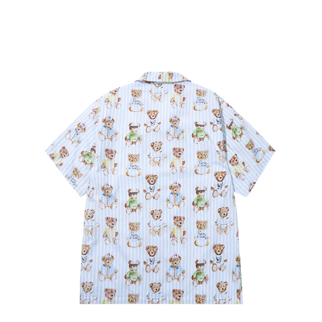 TEDDY STRIPED SHORT SLEEVE WOVEN SHIRT MULTI/BLUE - Image 2