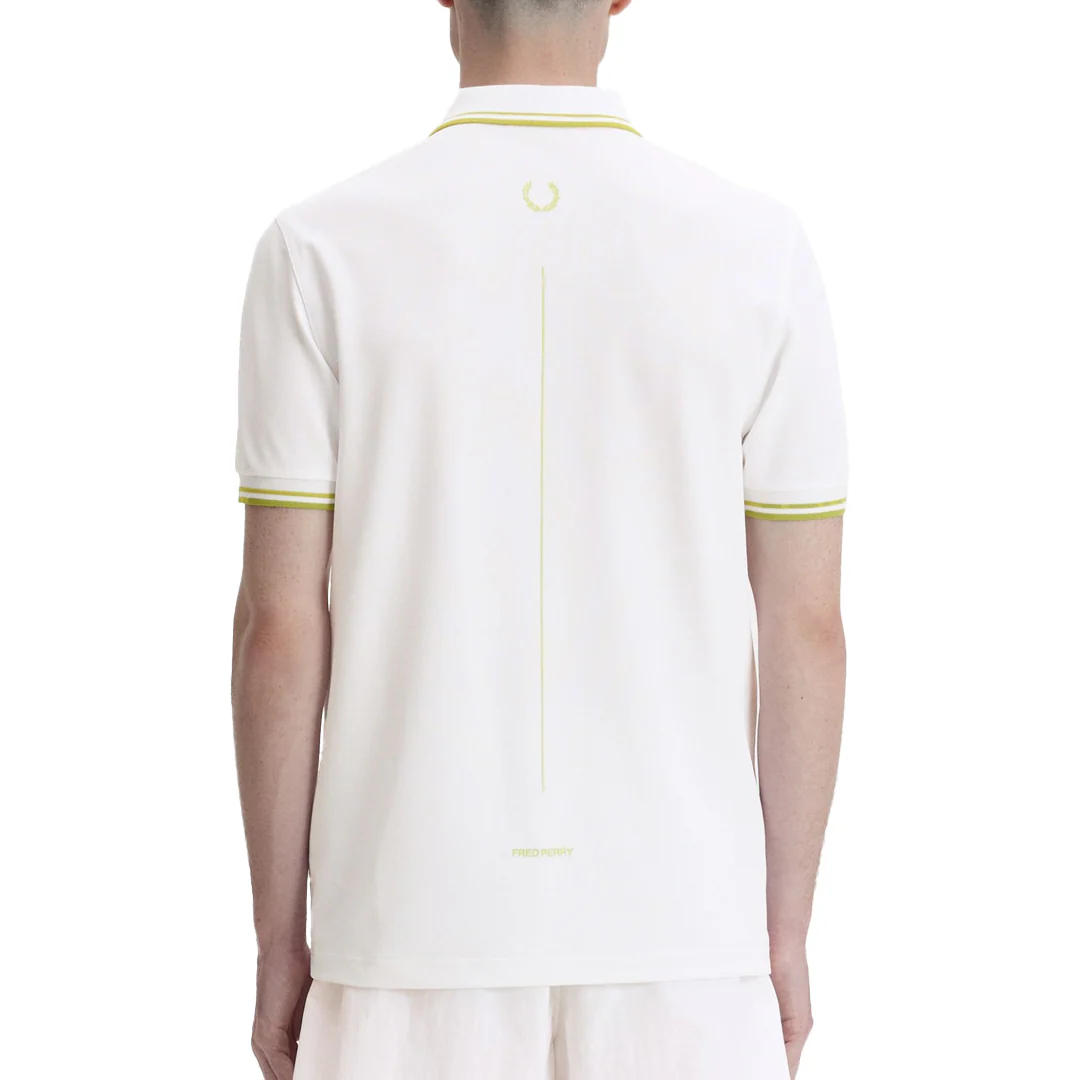 TENNIS FRED PERRY SHIRT WHITE & CITRON - Image 2