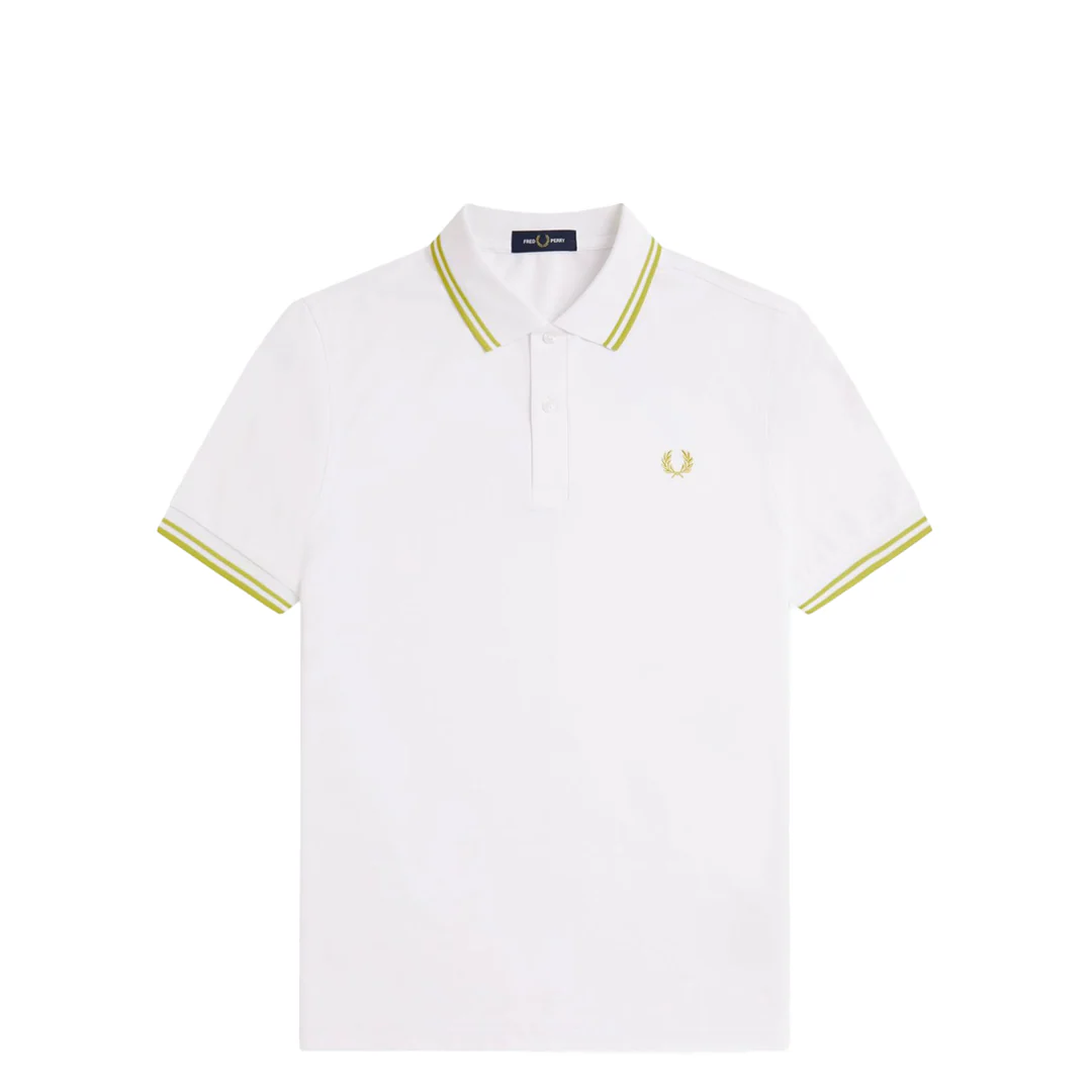 TENNIS FRED PERRY SHIRT WHITE & CITRON - Image 3