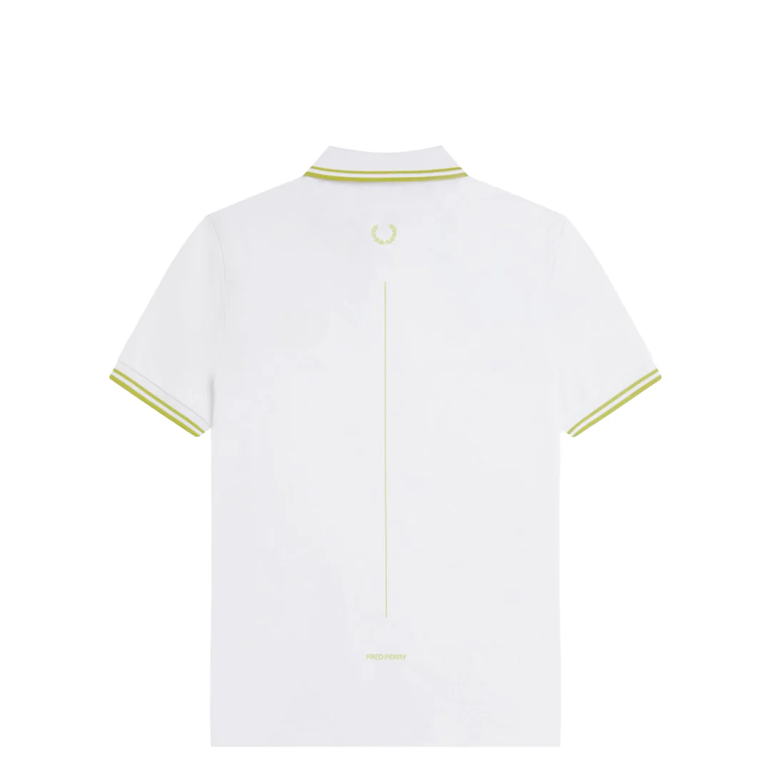 TENNIS FRED PERRY SHIRT WHITE & CITRON - Image 4