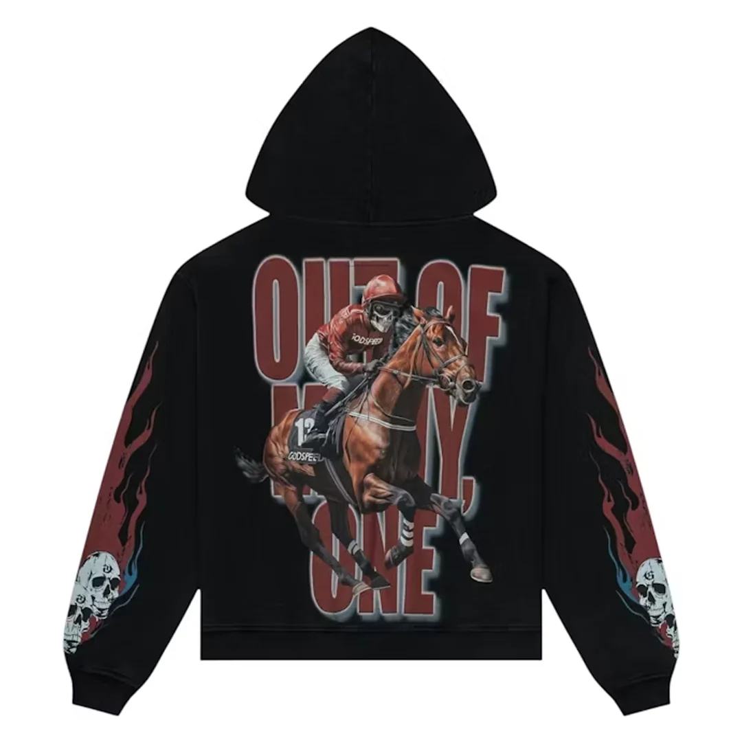 THOROUGHBRED HOODIE BLACK WASH - Image 2