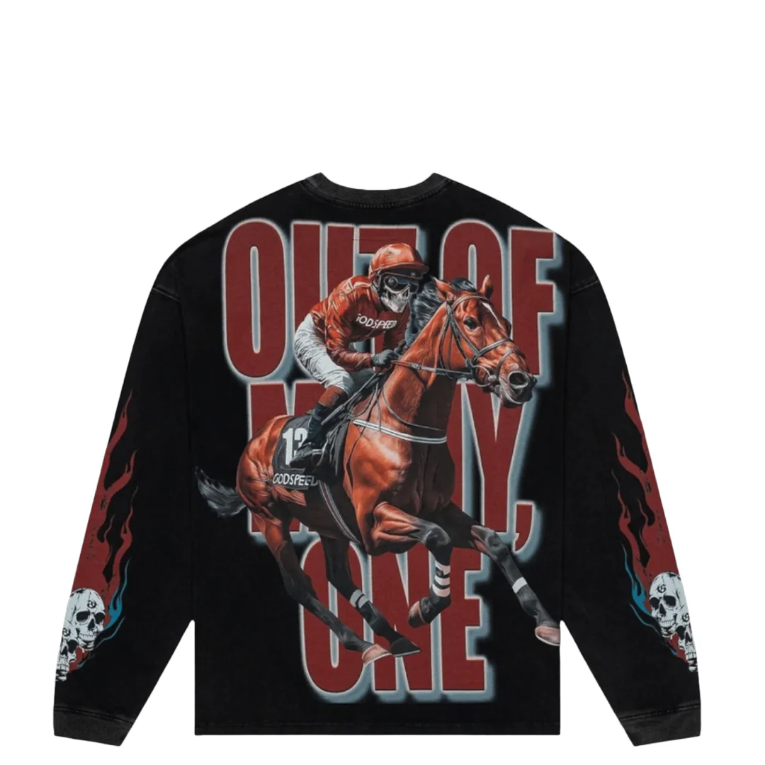 THOROUGHBRED LS T-SHIRT WASHED BLACK - Image 2