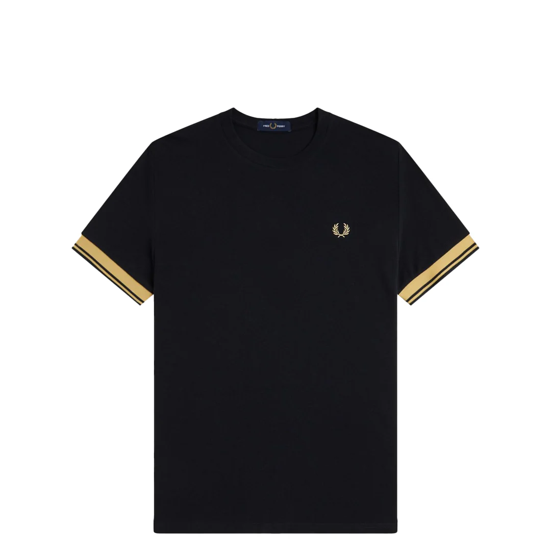 TWIN TIPPED CUFF SHIRT BLACK/ CHAMPAGNE