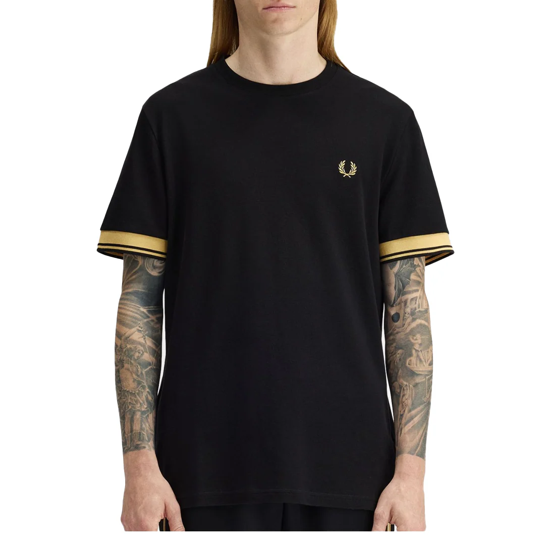 TWIN TIPPED CUFF SHIRT BLACK/ CHAMPAGNE - Image 3