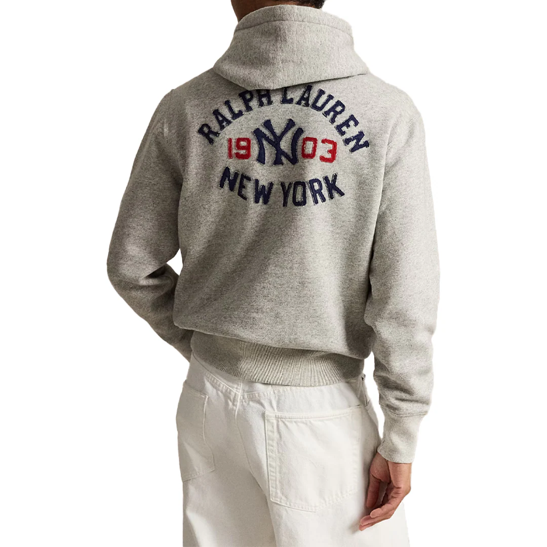 VINTAGE YANKEES HOODIE HEATHER GREY - Image 3