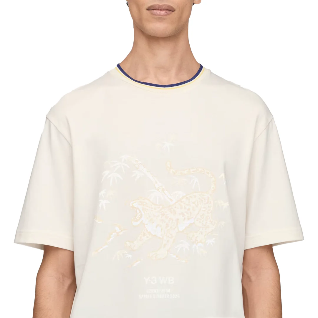 WALES BONNER X Y3 GRAPHIC T-SHIRT CREAM WHITE - Image 2