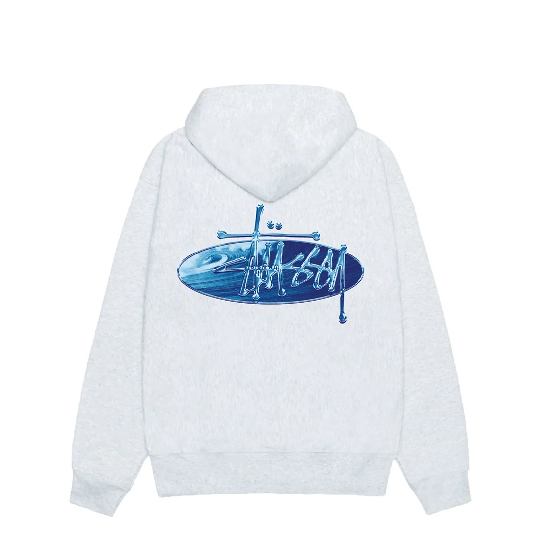 WAVE OVAL HOODIE ASH HEATHER - Image 2