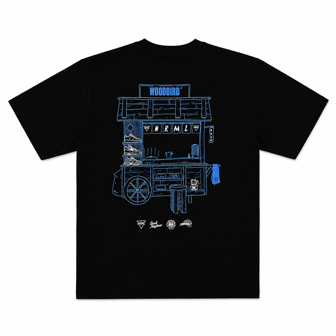 LIMITED EDITION WOODBIRD X NRML "FOOD TRUCK " T-SHIRT BLACK