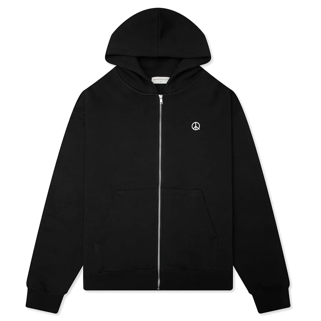 WORDMARK ZIP UP HOODIE BLACK - Image 2
